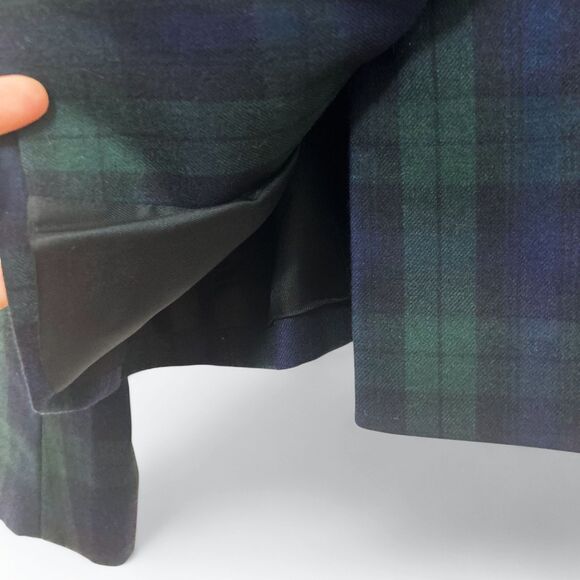 Vintage Laura Ashley Wool Plaid Skirt Suit Women’s 4 Navy Green Heritage Luxury - Picture 8 of 16